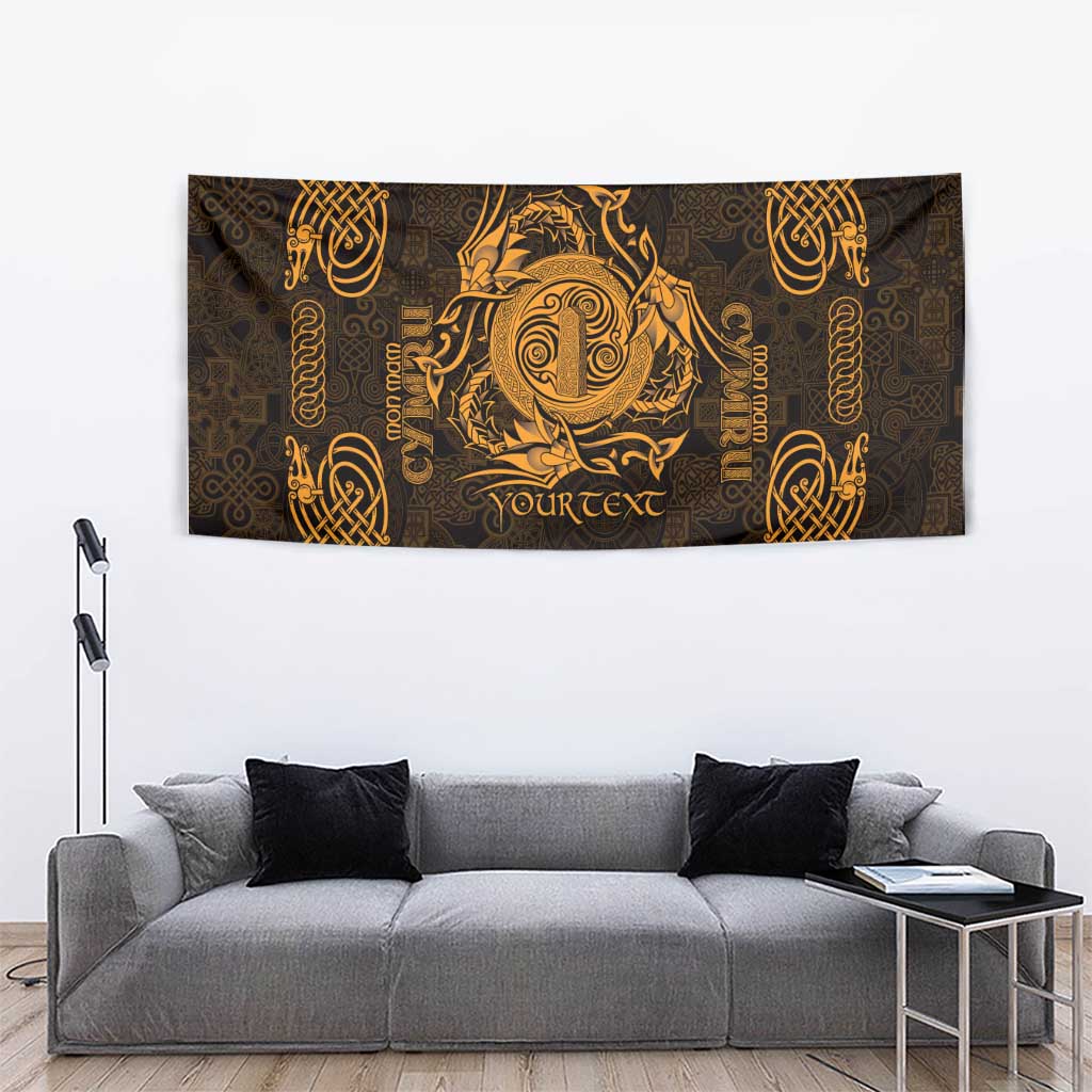 Personalized Anglesey Ynys Mon Tapestry Gold Standing Stone Celtic-inspired - Wonder Print Shop