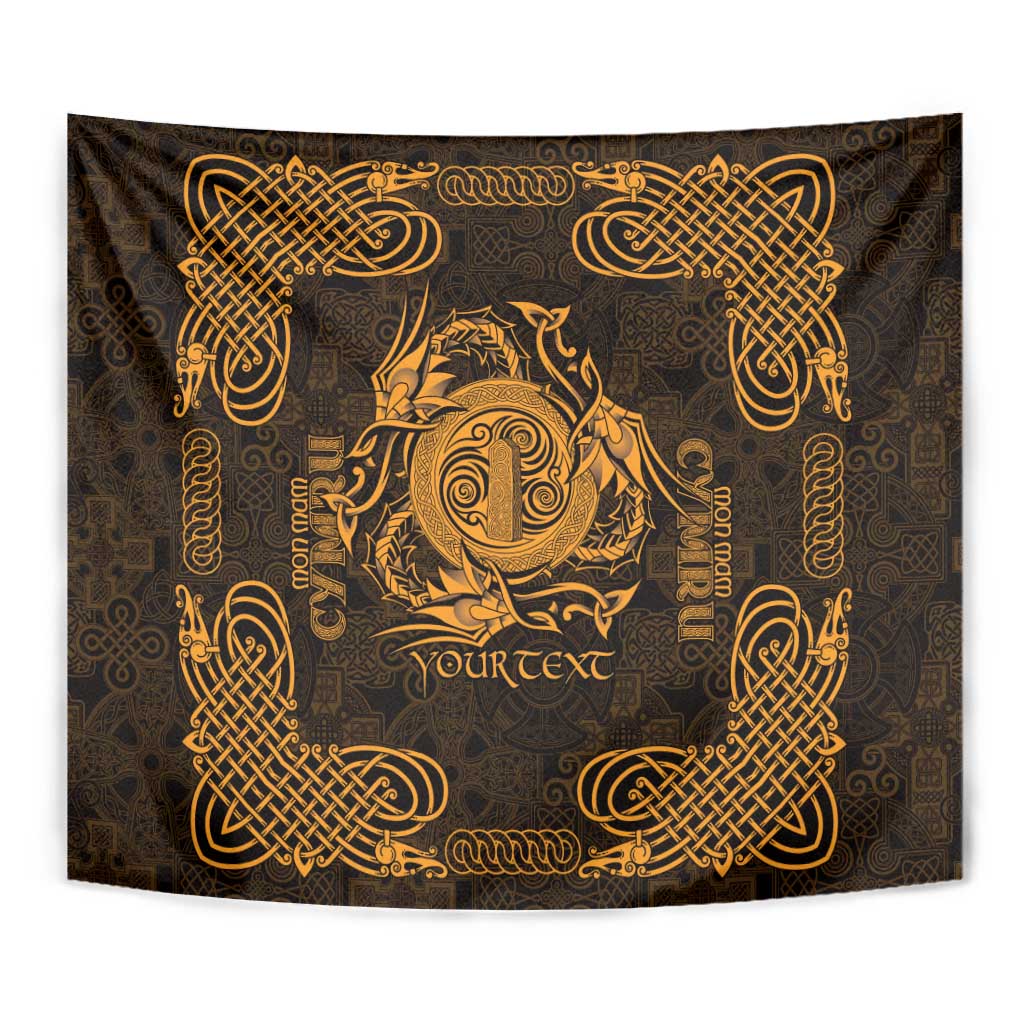 Personalized Anglesey Ynys Mon Tapestry Gold Standing Stone Celtic-inspired - Wonder Print Shop