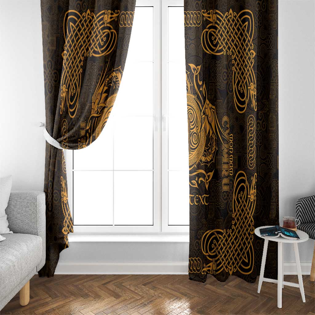 Personalized Anglesey Ynys Mon Window Curtain Gold Standing Stone Celtic-inspired - Wonder Print Shop