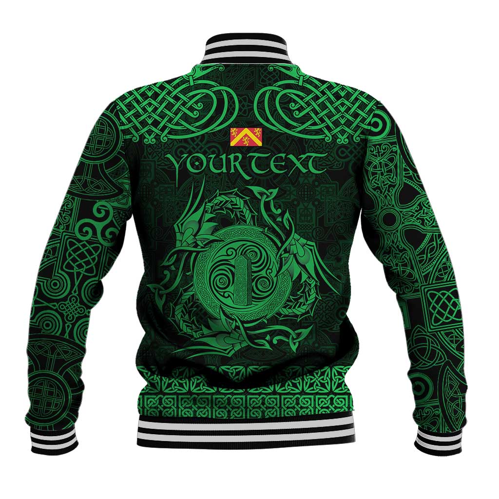 Personalized Anglesey Ynys Mon Baseball Jacket Green Standing Stone Celtic-inspired - Wonder Print Shop