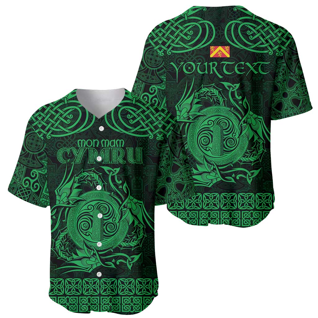 Personalized Anglesey Ynys Mon Baseball Jersey Green Standing Stone Celtic-inspired - Wonder Print Shop