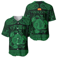 Personalized Anglesey Ynys Mon Baseball Jersey Green Standing Stone Celtic-inspired - Wonder Print Shop