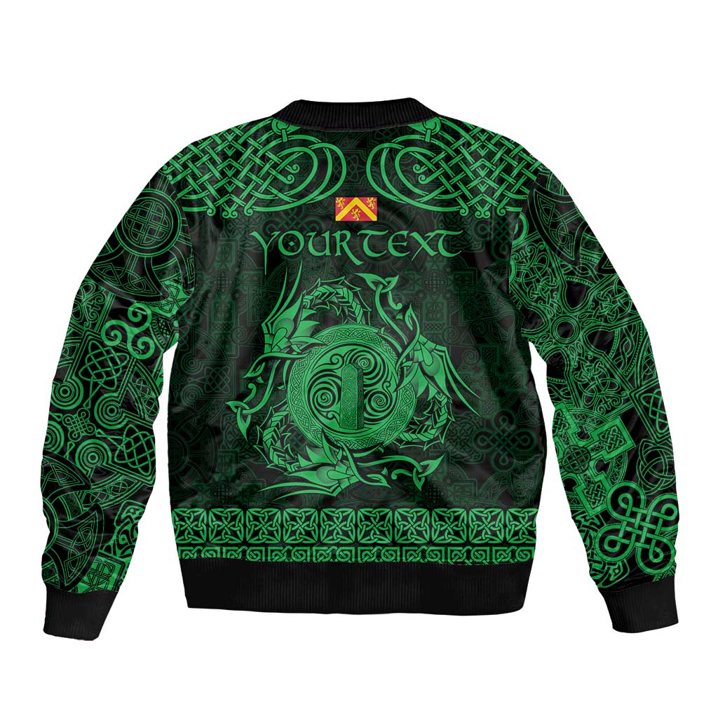 Personalized Anglesey Ynys Mon Bomber Jacket Green Standing Stone Celtic-inspired - Wonder Print Shop