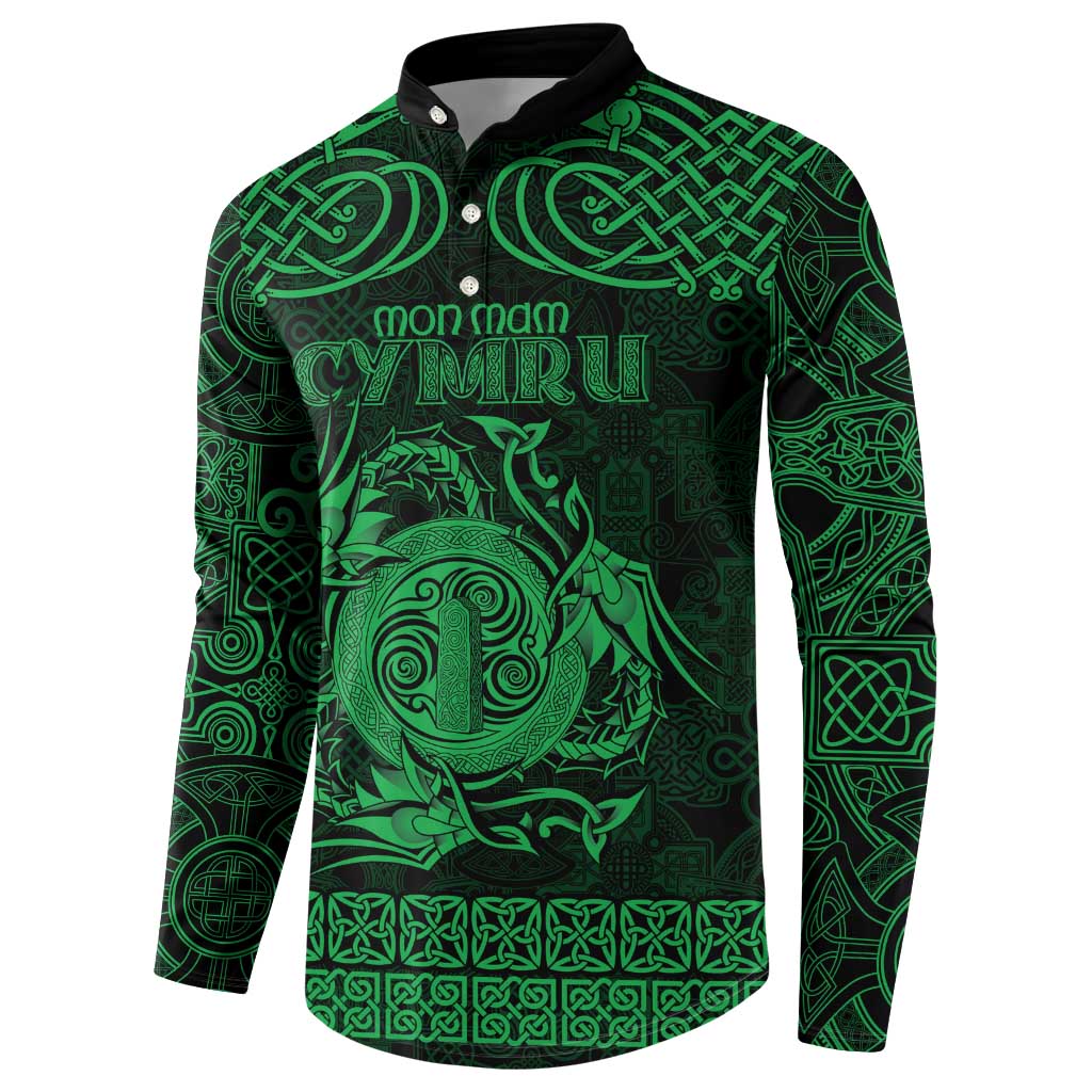 Personalized Anglesey Ynys Mon Button Sweatshirt Green Standing Stone Celtic-inspired - Wonder Print Shop