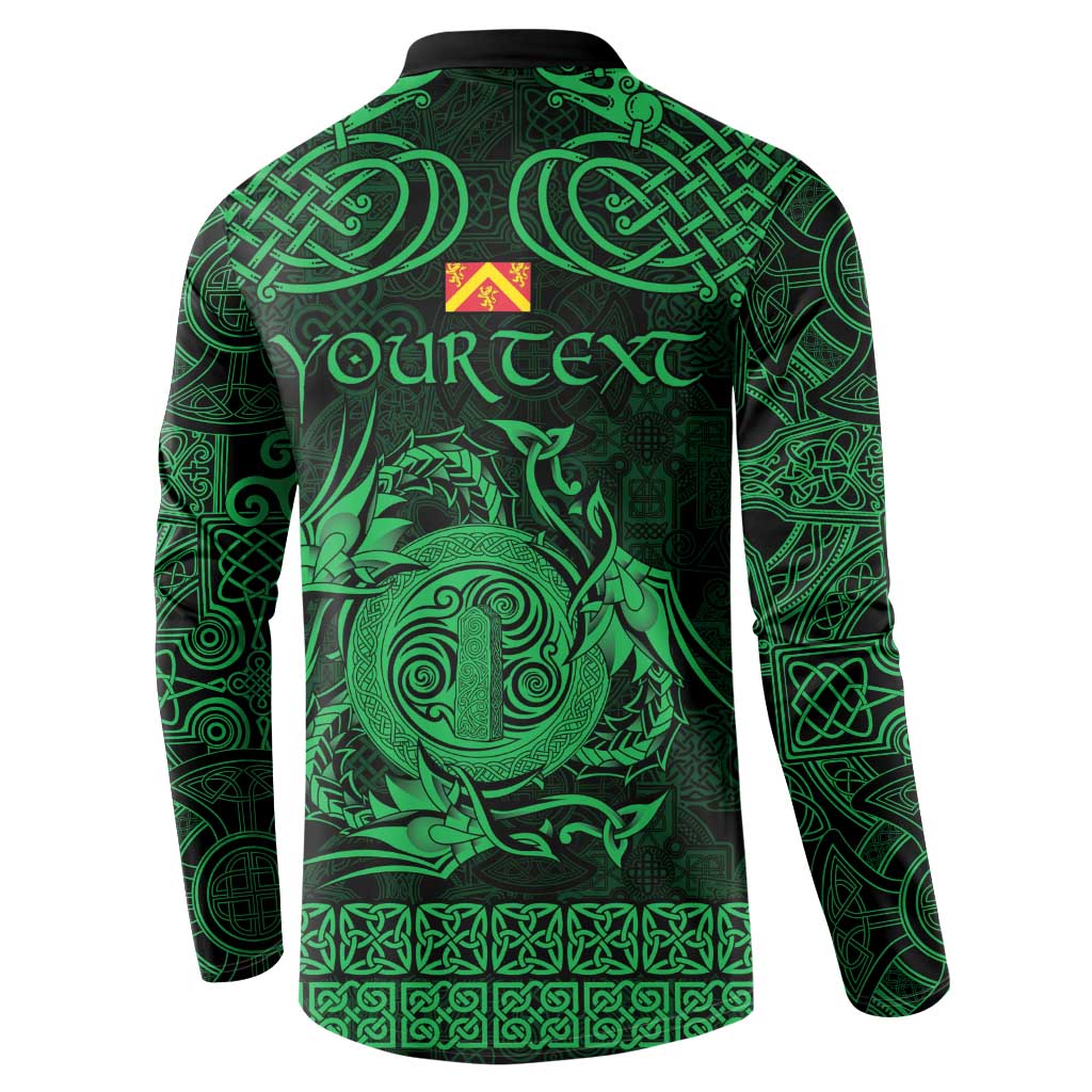 Personalized Anglesey Ynys Mon Button Sweatshirt Green Standing Stone Celtic-inspired - Wonder Print Shop