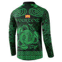 Personalized Anglesey Ynys Mon Button Sweatshirt Green Standing Stone Celtic-inspired - Wonder Print Shop