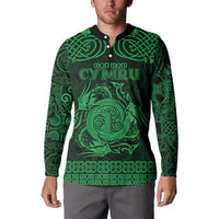 Personalized Anglesey Ynys Mon Button Sweatshirt Green Standing Stone Celtic-inspired - Wonder Print Shop