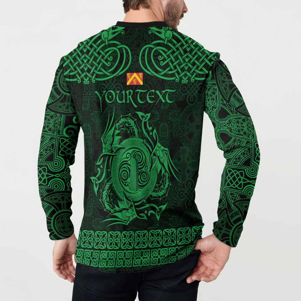 Personalized Anglesey Ynys Mon Button Sweatshirt Green Standing Stone Celtic-inspired - Wonder Print Shop