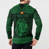Personalized Anglesey Ynys Mon Button Sweatshirt Green Standing Stone Celtic-inspired - Wonder Print Shop