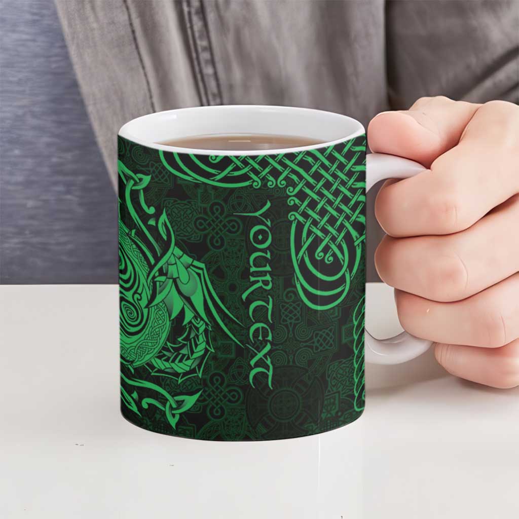Personalized Anglesey Ynys Mon Ceramic Mug Green Standing Stone Celtic-inspired - Wonder Print Shop