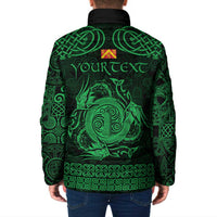 Personalized Anglesey Ynys Mon Padded Jacket Green Standing Stone Celtic-inspired - Wonder Print Shop