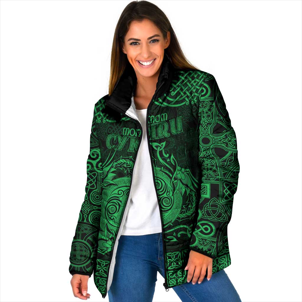 Personalized Anglesey Ynys Mon Padded Jacket Green Standing Stone Celtic-inspired - Wonder Print Shop