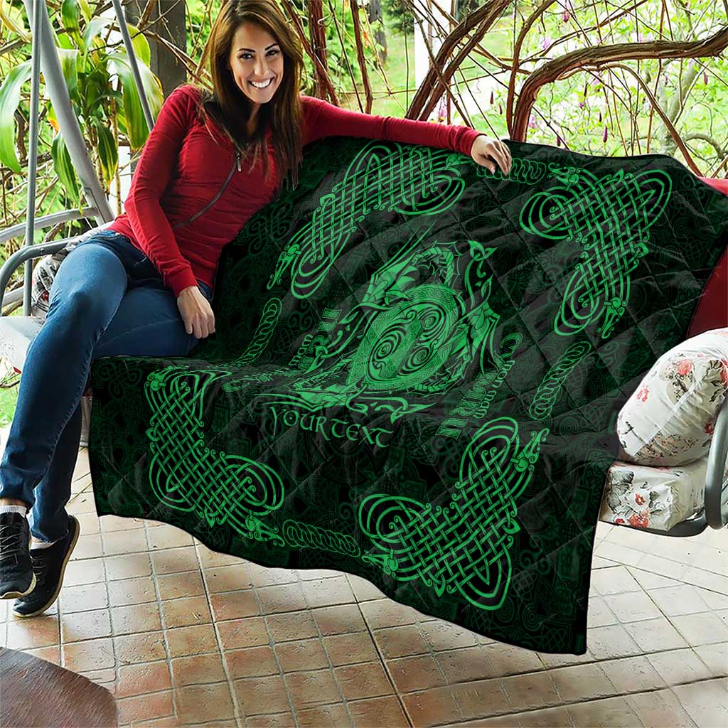 Personalized Anglesey Ynys Mon Quilt Green Standing Stone Celtic-inspired - Wonder Print Shop
