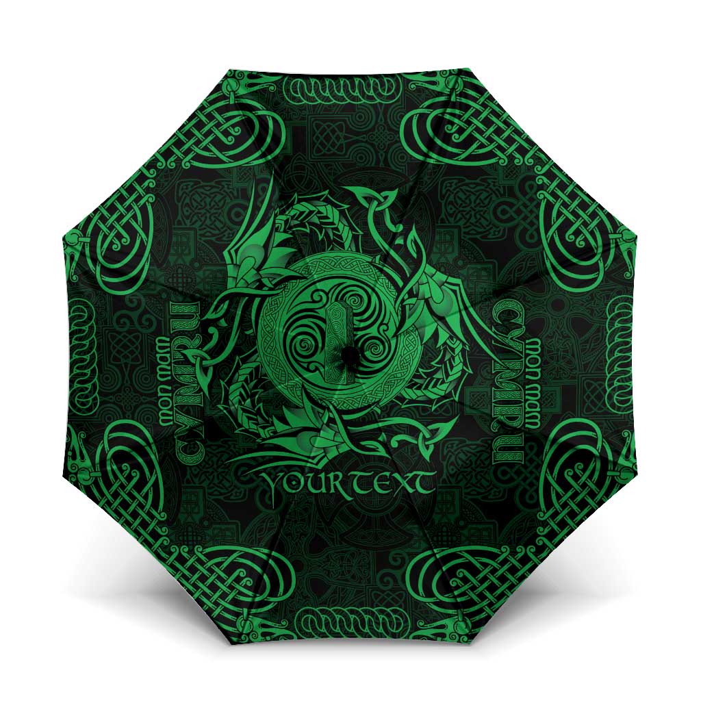 Personalized Anglesey Ynys Mon Umbrella Green Standing Stone Celtic-inspired - Wonder Print Shop