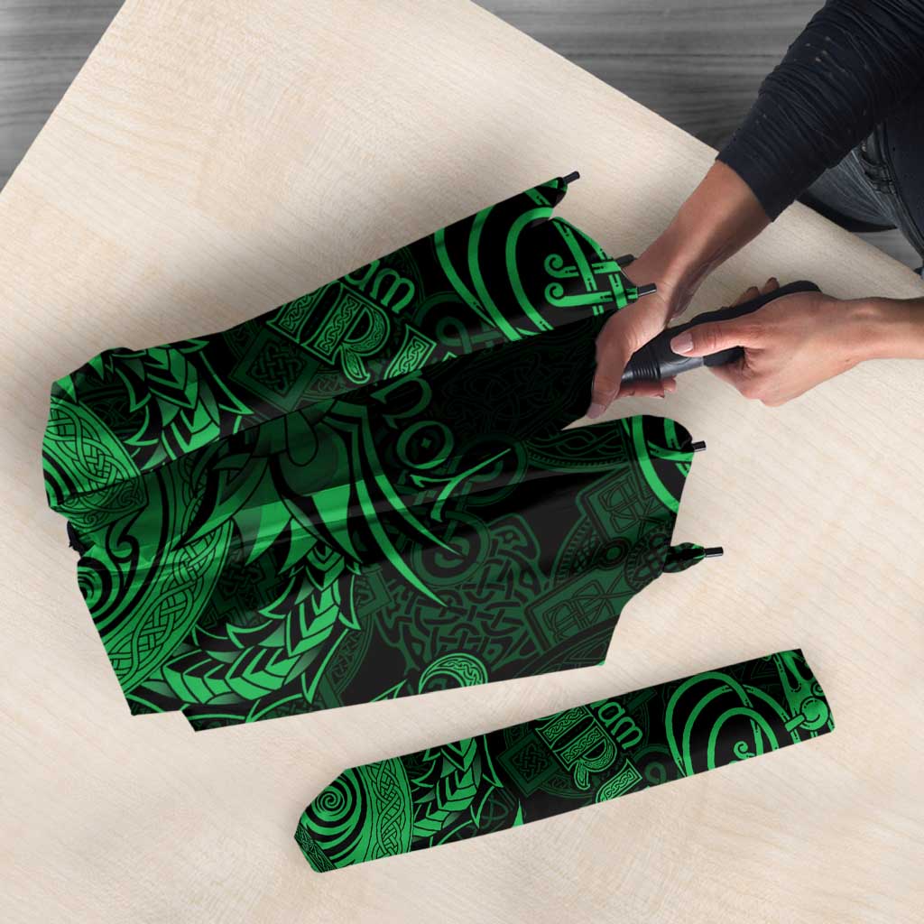 Personalized Anglesey Ynys Mon Umbrella Green Standing Stone Celtic-inspired - Wonder Print Shop