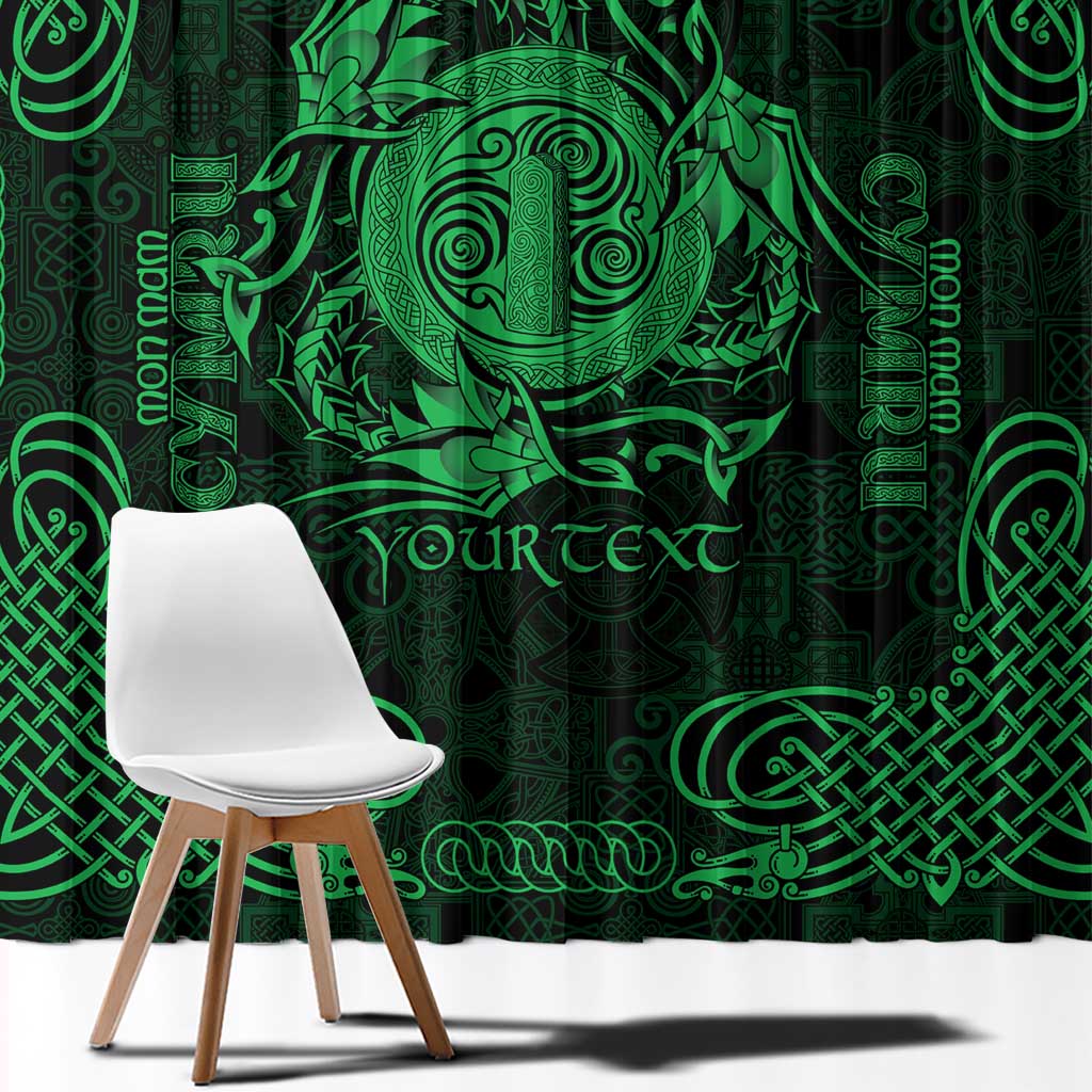 Personalized Anglesey Ynys Mon Window Curtain Green Standing Stone Celtic-inspired - Wonder Print Shop