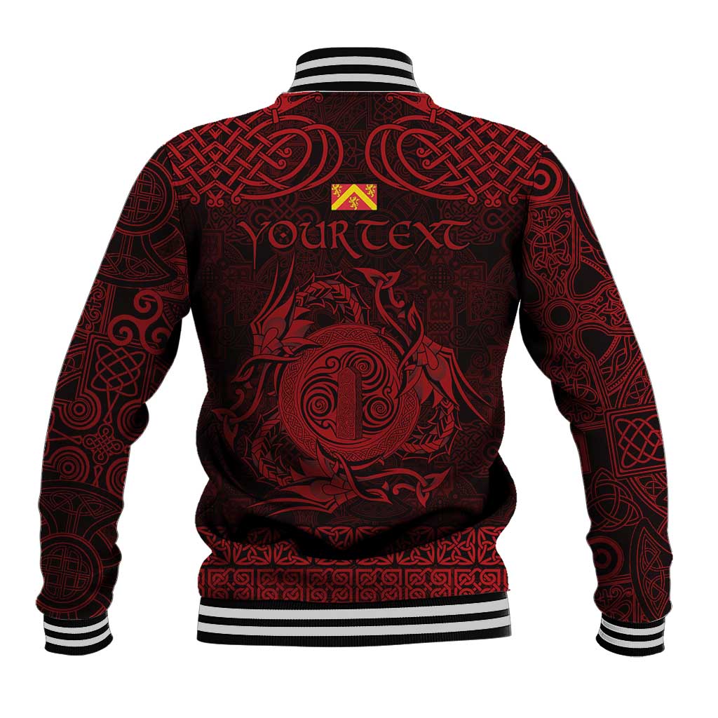 Personalized Anglesey Ynys Mon Baseball Jacket Red Standing Stone Celtic-inspired - Wonder Print Shop