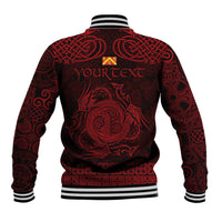 Personalized Anglesey Ynys Mon Baseball Jacket Red Standing Stone Celtic-inspired - Wonder Print Shop