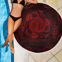 Personalized Anglesey Ynys Mon Beach Blanket Red Standing Stone Celtic-inspired - Wonder Print Shop