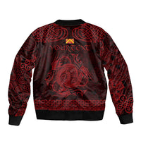 Personalized Anglesey Ynys Mon Bomber Jacket Red Standing Stone Celtic-inspired - Wonder Print Shop