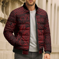 Personalized Anglesey Ynys Mon Bomber Puffer Jacket Red Standing Stone Celtic-inspired - Wonder Print Shop