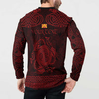 Personalized Anglesey Ynys Mon Button Sweatshirt Red Standing Stone Celtic-inspired - Wonder Print Shop
