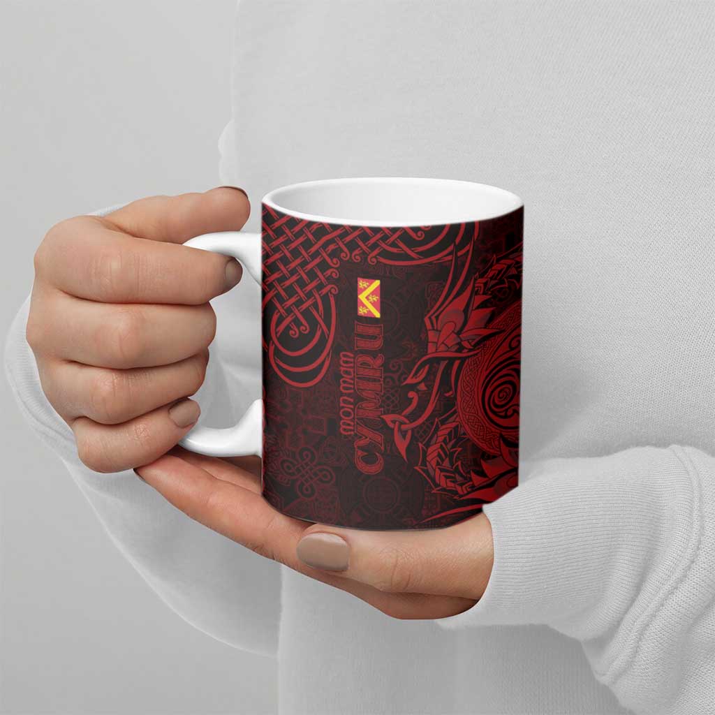 Personalized Anglesey Ynys Mon Ceramic Mug Red Standing Stone Celtic-inspired - Wonder Print Shop