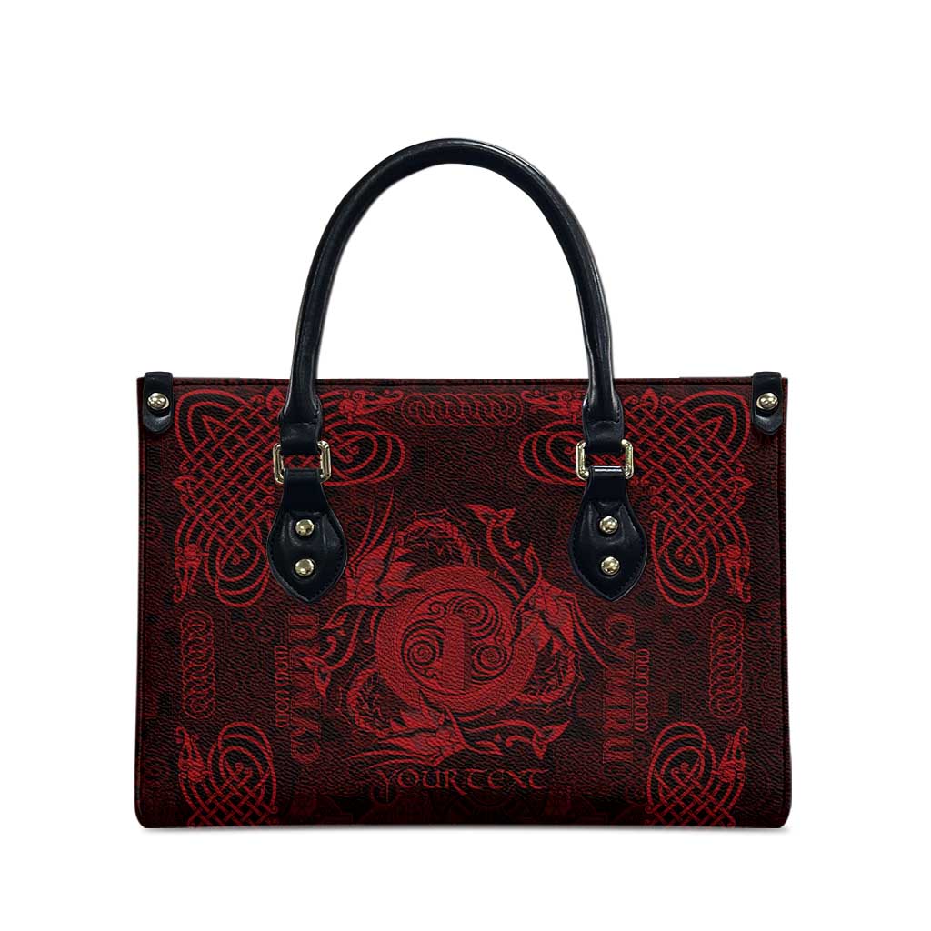 Personalized Anglesey Ynys Mon Leather Bag Red Standing Stone Celtic-inspired - Wonder Print Shop