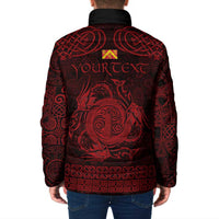 Personalized Anglesey Ynys Mon Padded Jacket Red Standing Stone Celtic-inspired - Wonder Print Shop