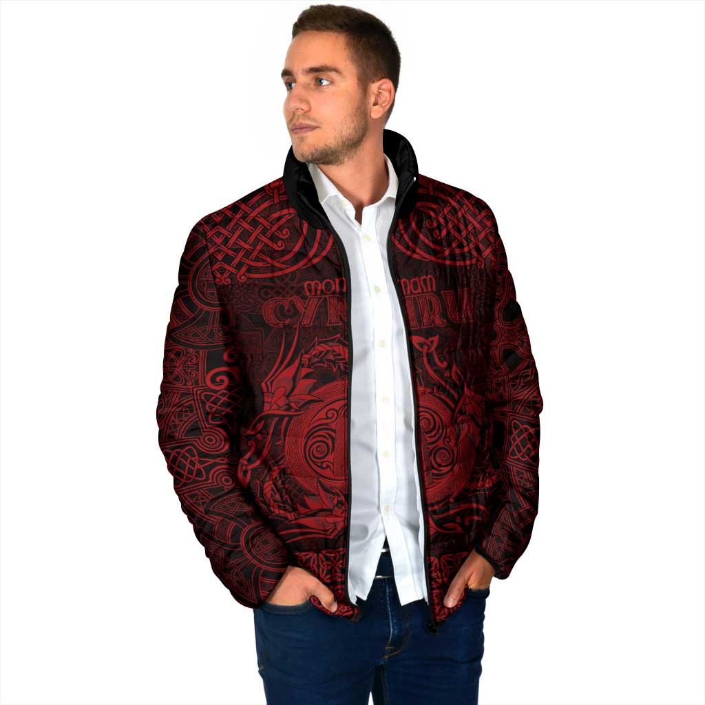 Personalized Anglesey Ynys Mon Padded Jacket Red Standing Stone Celtic-inspired - Wonder Print Shop