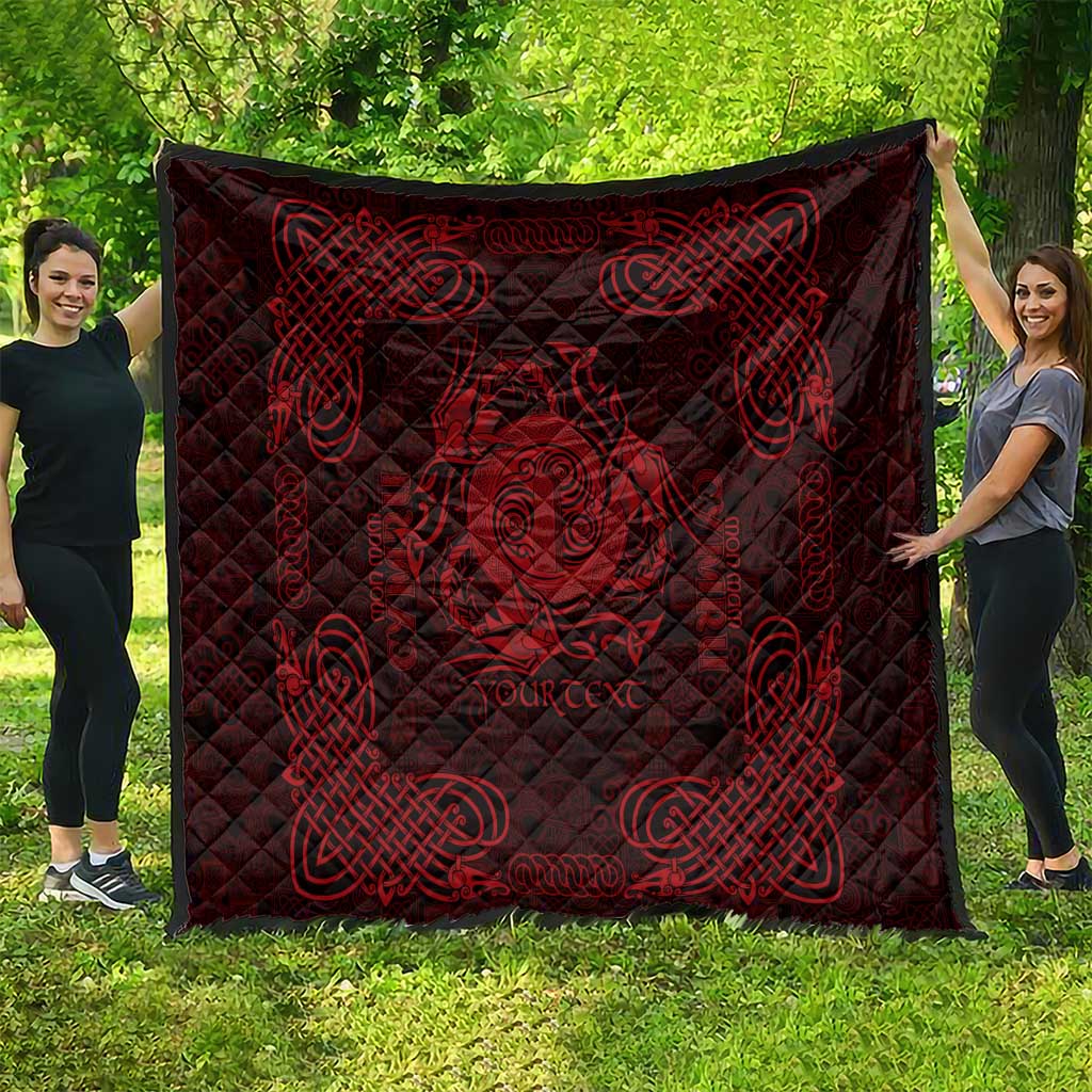 Personalized Anglesey Ynys Mon Quilt Red Standing Stone Celtic-inspired - Wonder Print Shop