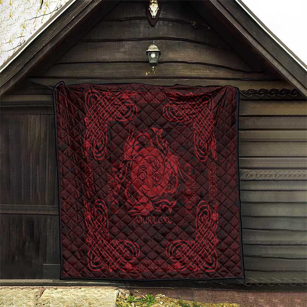 Personalized Anglesey Ynys Mon Quilt Red Standing Stone Celtic-inspired - Wonder Print Shop