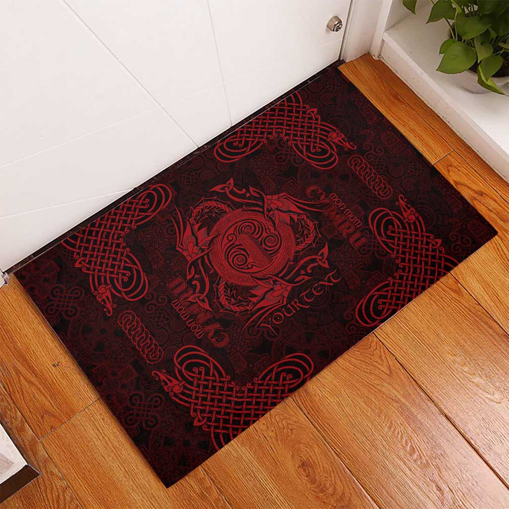 Personalized Anglesey Ynys Mon Rubber Doormat Red Standing Stone Celtic-inspired - Wonder Print Shop