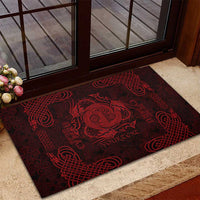 Personalized Anglesey Ynys Mon Rubber Doormat Red Standing Stone Celtic-inspired - Wonder Print Shop