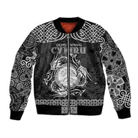 Personalized Brecknockshire Sir Frycheiniog Bomber Jacket Black Brecon Beacons Mountain Celtic-inspired - Wonder Print Shop