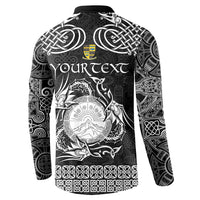 Personalized Brecknockshire Sir Frycheiniog Button Sweatshirt Black Brecon Beacons Mountain Celtic-inspired - Wonder Print Shop
