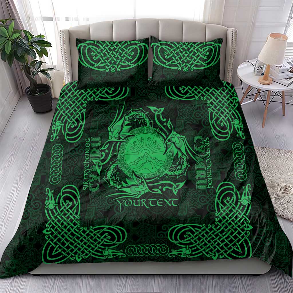 Personalized Brecknockshire Sir Frycheiniog Bedding Set Green Brecon Beacons Mountain Celtic-inspired - Wonder Print Shop