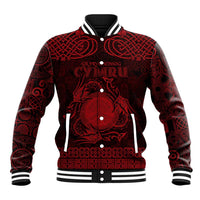 Personalized Brecknockshire Sir Frycheiniog Baseball Jacket Red Brecon Beacons Mountain Celtic-inspired - Wonder Print Shop