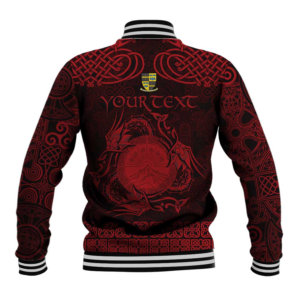 Personalized Brecknockshire Sir Frycheiniog Baseball Jacket Red Brecon Beacons Mountain Celtic-inspired - Wonder Print Shop