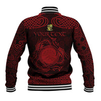 Personalized Brecknockshire Sir Frycheiniog Baseball Jacket Red Brecon Beacons Mountain Celtic-inspired - Wonder Print Shop