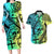 Malampa Fiji Day Couples Matching Long Sleeve Bodycon Dress and Hawaiian Shirt Vanuatu Sand Drawing With Polynesian Pattern LT9 - Wonder Print Shop