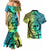 Malampa Fiji Day Couples Matching Mermaid Dress and Hawaiian Shirt Vanuatu Sand Drawing With Polynesian Pattern LT9 - Wonder Print Shop