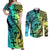 Malampa Fiji Day Couples Matching Off Shoulder Maxi Dress and Long Sleeve Button Shirts Vanuatu Sand Drawing With Polynesian Pattern LT9 - Wonder Print Shop