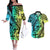 Malampa Fiji Day Couples Matching Off The Shoulder Long Sleeve Dress and Hawaiian Shirt Vanuatu Sand Drawing With Polynesian Pattern LT9 - Wonder Print Shop