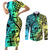 Malampa Fiji Day Couples Matching Short Sleeve Bodycon Dress and Long Sleeve Button Shirts Vanuatu Sand Drawing With Polynesian Pattern LT9 - Wonder Print Shop