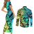 Malampa Fiji Day Couples Matching Short Sleeve Bodycon Dress and Long Sleeve Button Shirts Vanuatu Sand Drawing With Polynesian Pattern LT9 - Wonder Print Shop