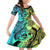 Malampa Fiji Day Kid Short Sleeve Dress Vanuatu Sand Drawing With Polynesian Pattern - Wonder Print Shop