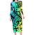 Malampa Fiji Day Long Sleeve Bodycon Dress Vanuatu Sand Drawing With Polynesian Pattern - Wonder Print Shop