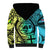 Malampa Fiji Day Sherpa Hoodie Vanuatu Sand Drawing With Polynesian Pattern - Wonder Print Shop