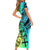 Malampa Fiji Day Short Sleeve Bodycon Dress Vanuatu Sand Drawing With Polynesian Pattern - Wonder Print Shop